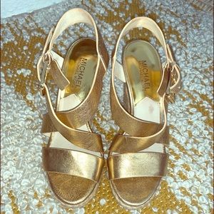 MICHAEL Michael Kors Gold Wedges